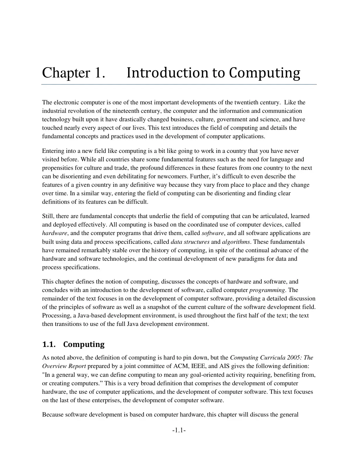 غلاف كتاب Introduction to Computing