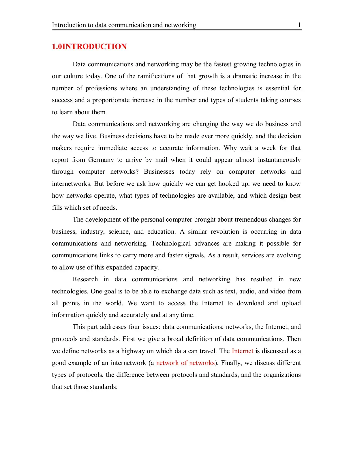 غلاف كتاب Introduction to Data Communication and Networking