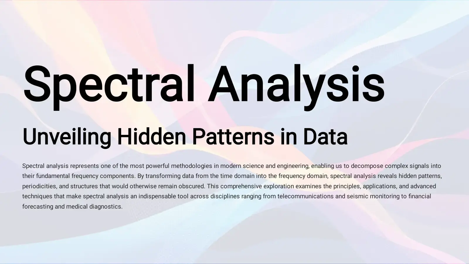 غلاف كتاب Spectral Analysis: Unveiling Hidden Patterns in Data