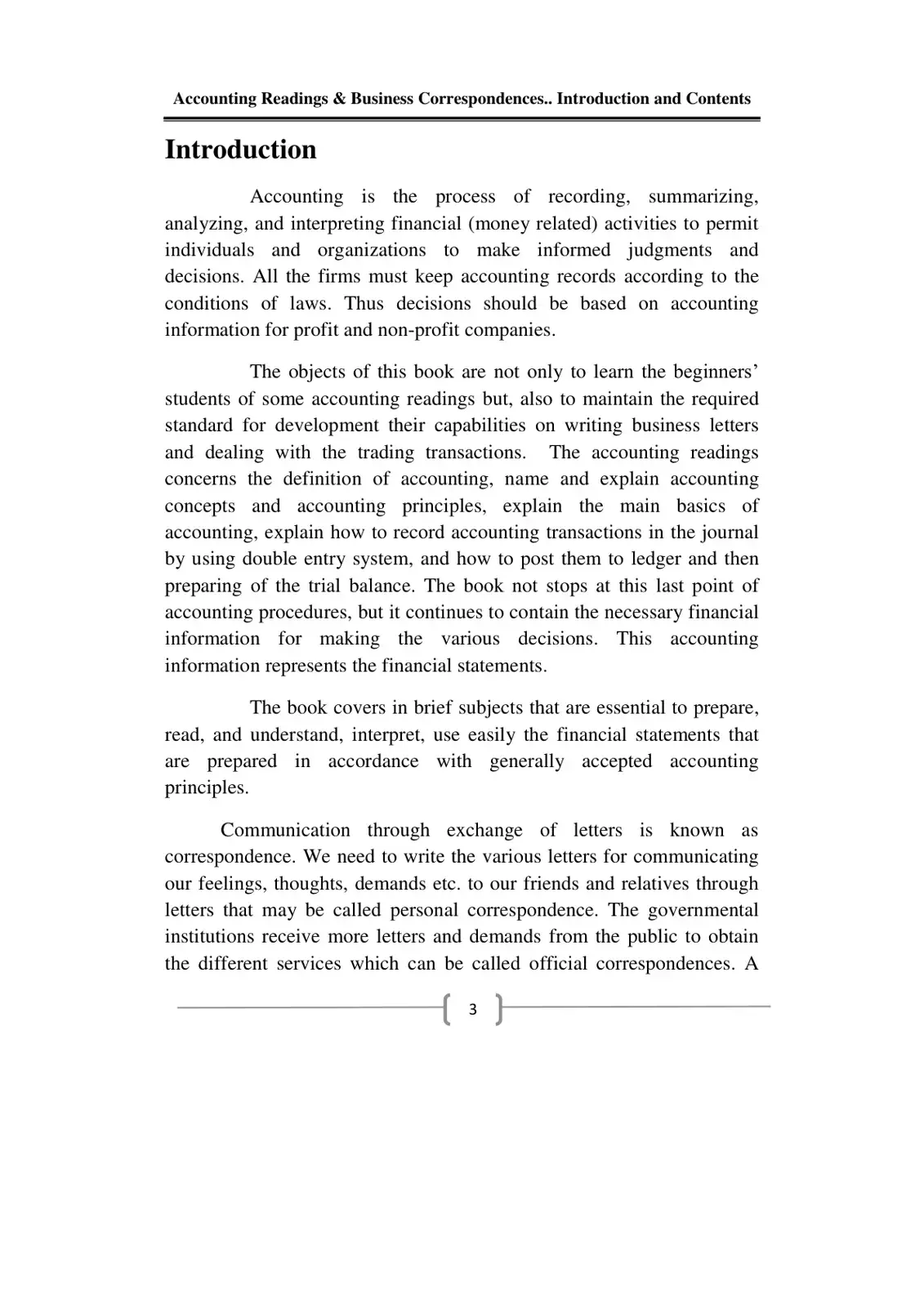 غلاف كتاب Accounting Readings & Business Correspondences