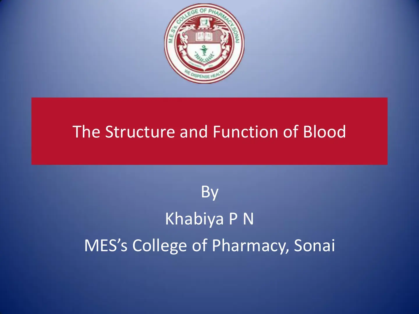 غلاف كتاب The Structure and Function of Blood