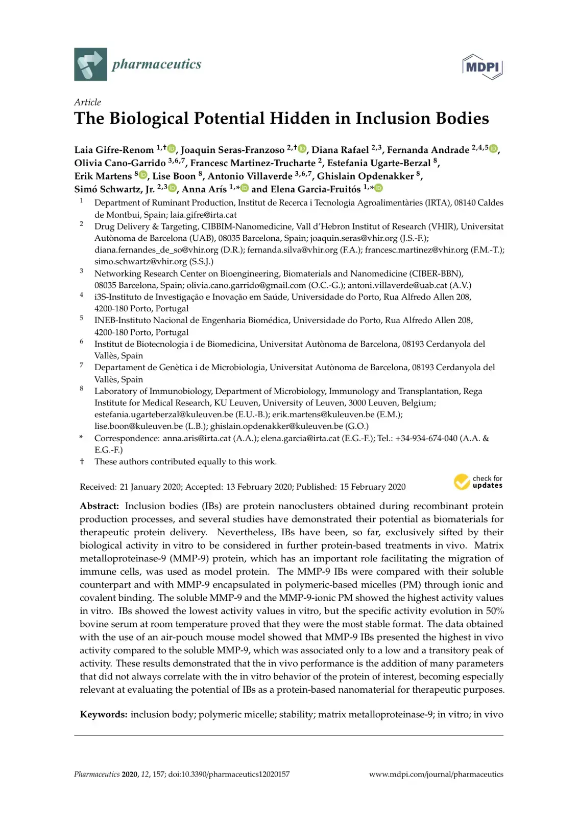 غلاف كتاب The Biological Potential Hidden in Inclusion Bodies
