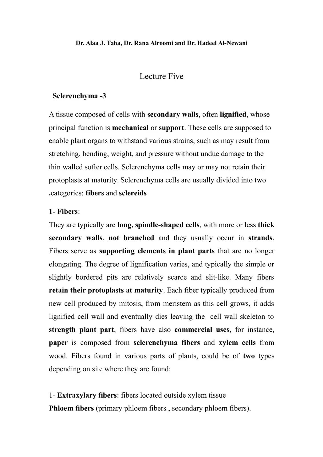 غلاف كتاب Sclerenchyma - Lecture Five