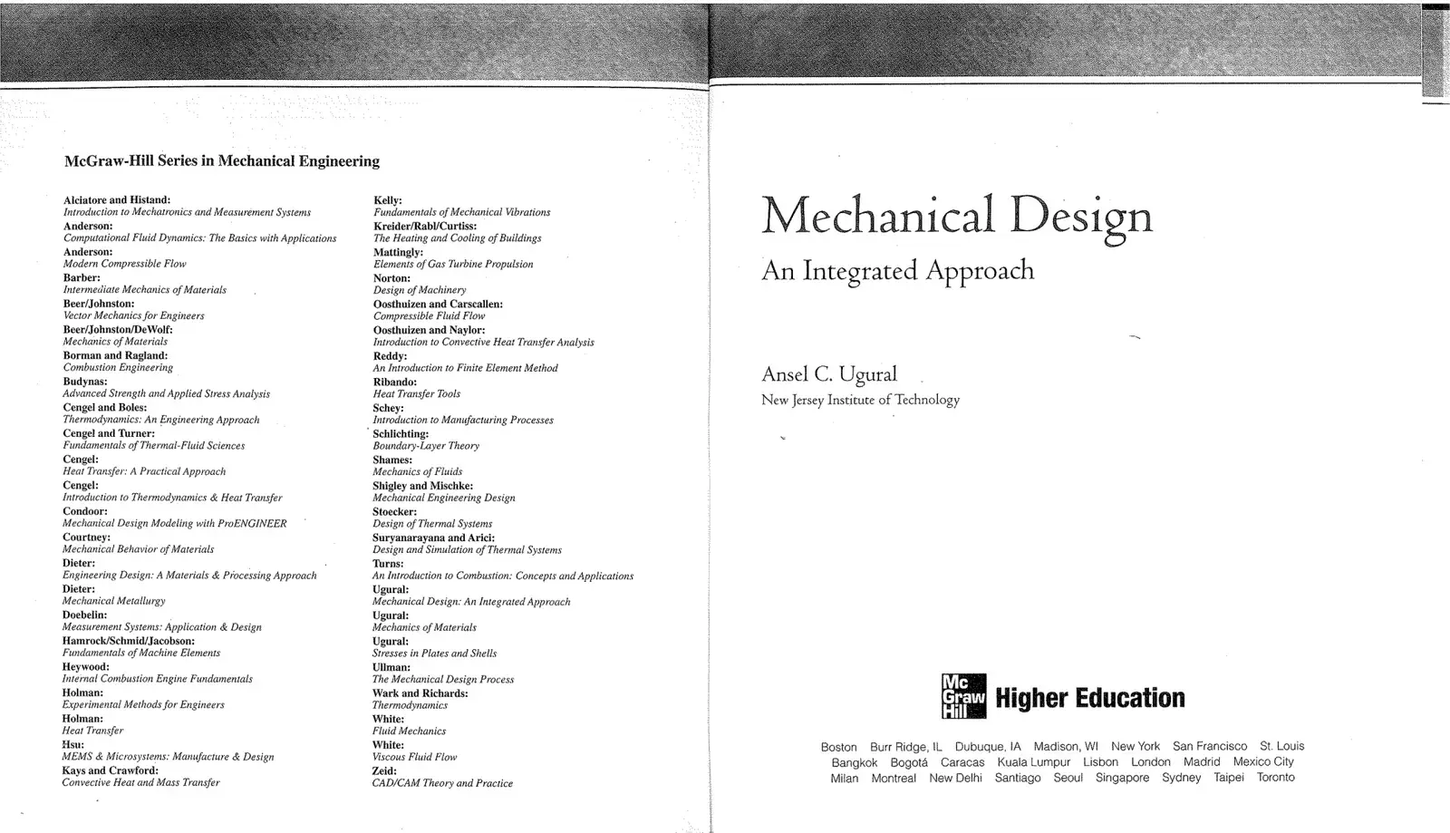 غلاف كتاب Mechanical Design: An Integrated Approach