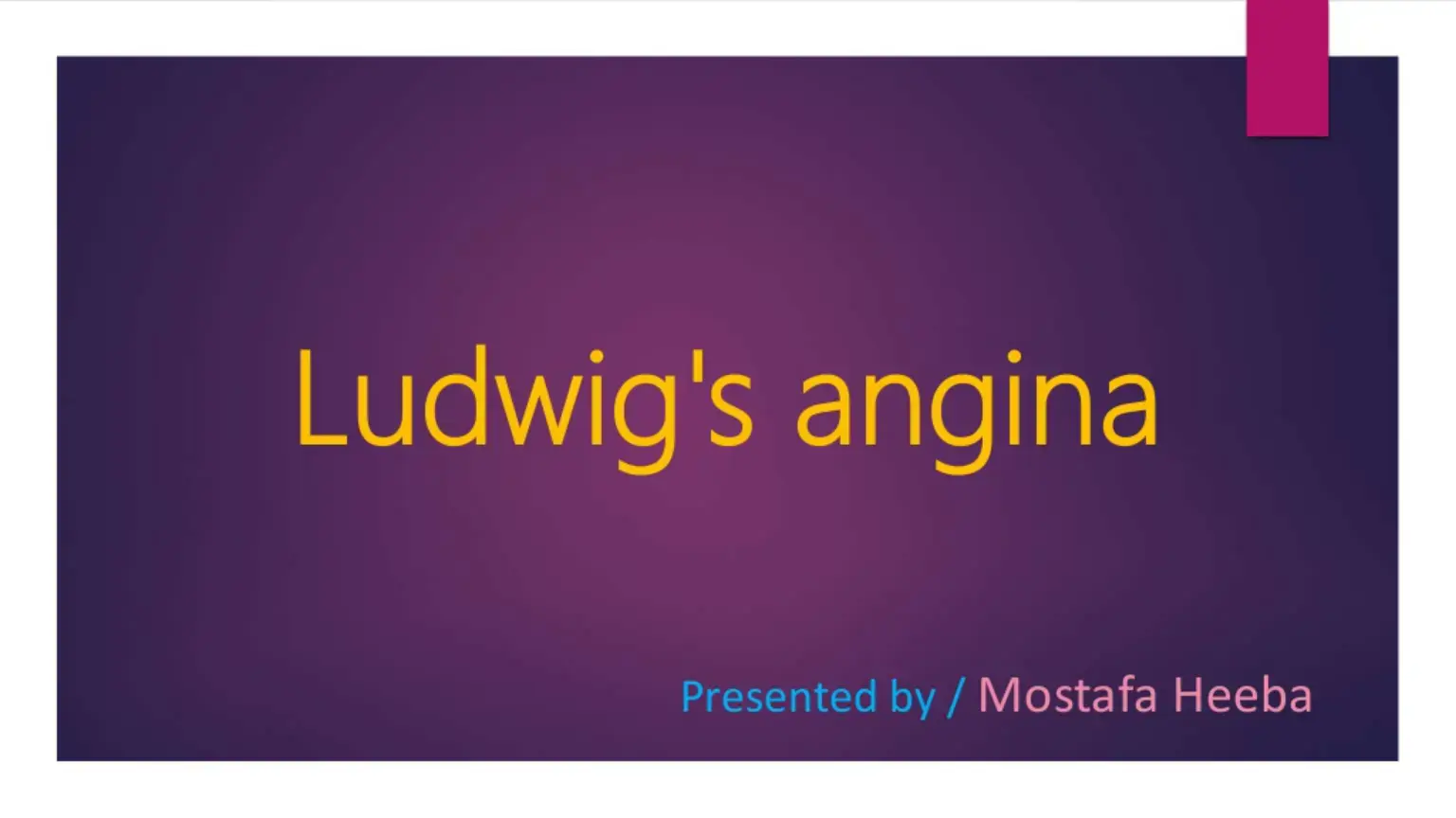 غلاف كتاب Ludwig's angina