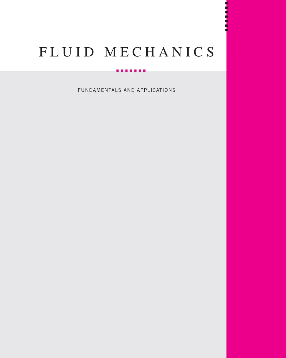 غلاف كتاب FLUID MECHANICS FUNDAMENTALS AND APPLICATIONS