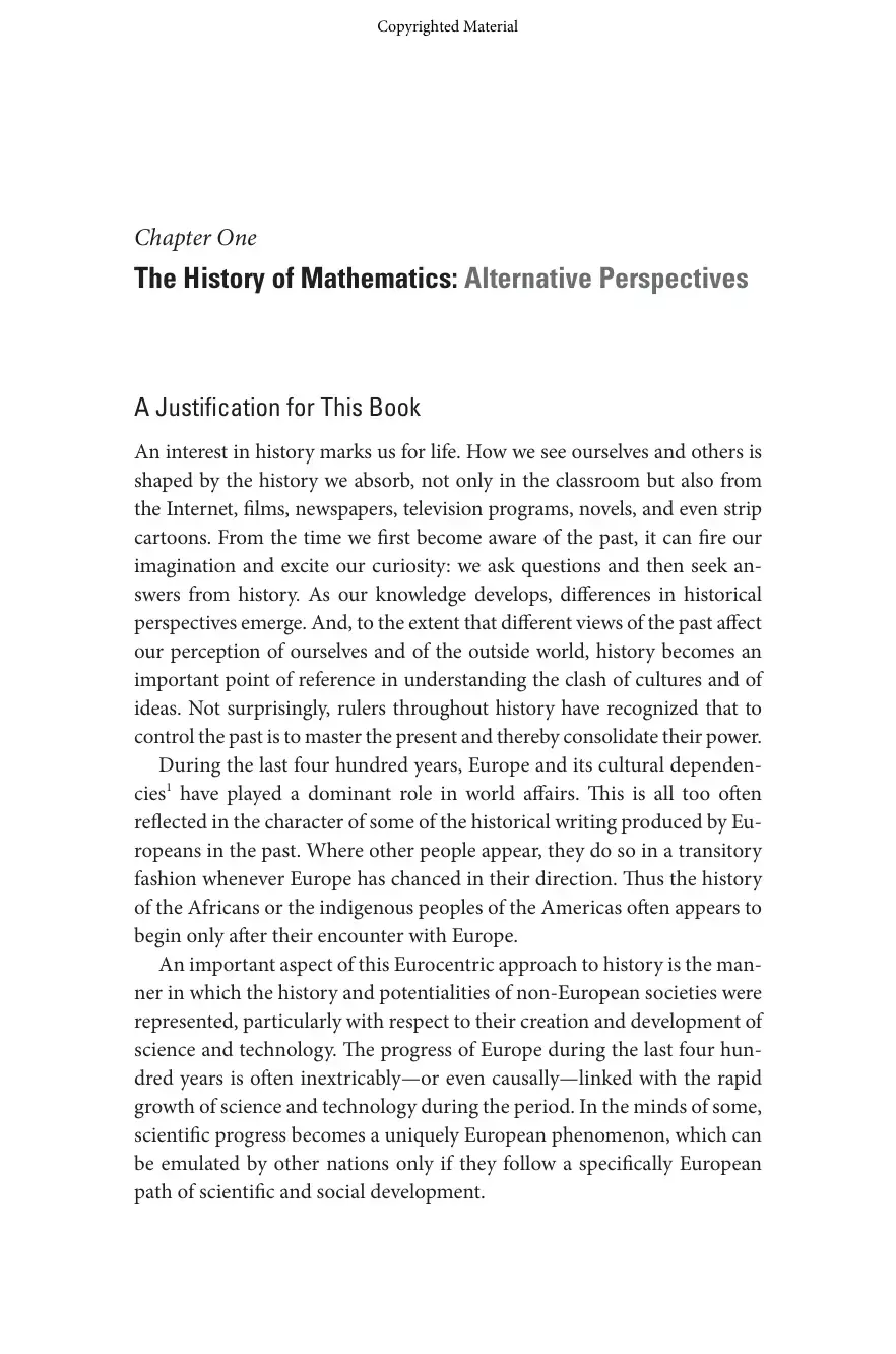 غلاف كتاب The History of Mathematics: Alternative Perspectives