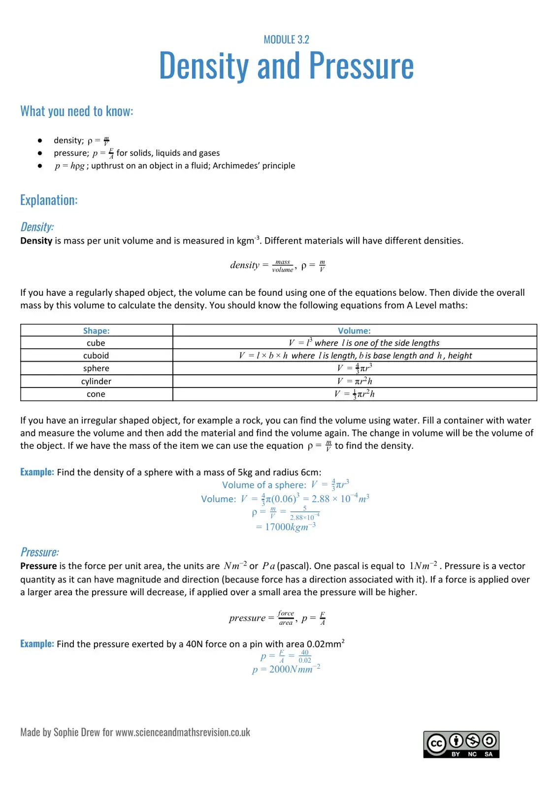 غلاف كتاب MODULE 3.2 - Density and Pressure