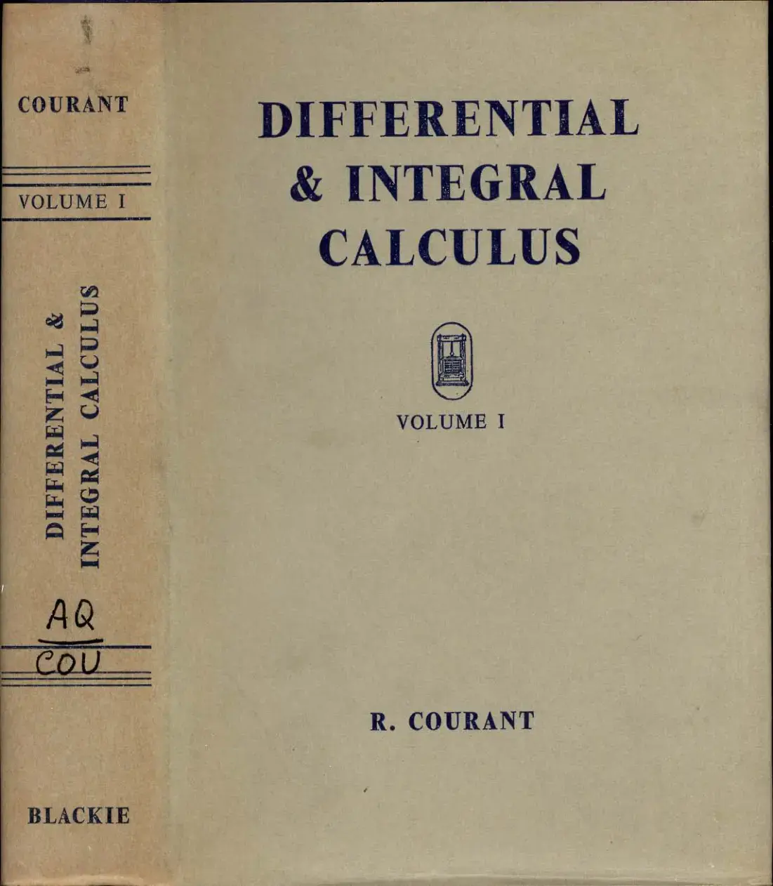 غلاف كتاب Courant - Differential and Integral Calculus, Volume I