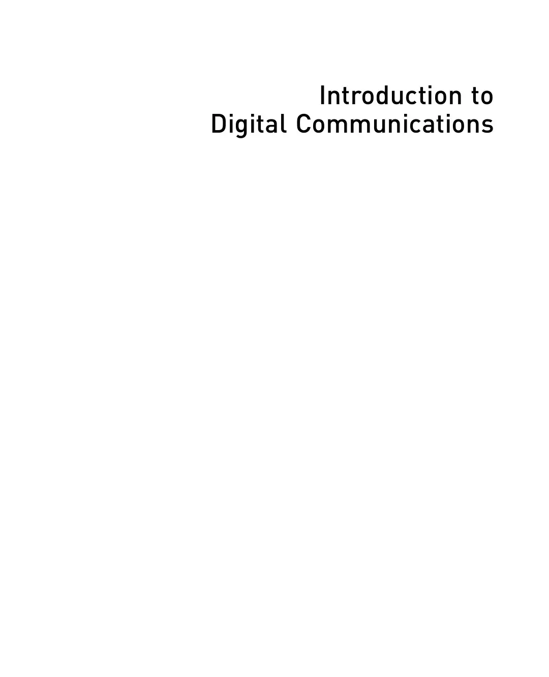 غلاف كتاب Introduction to Digital Communications