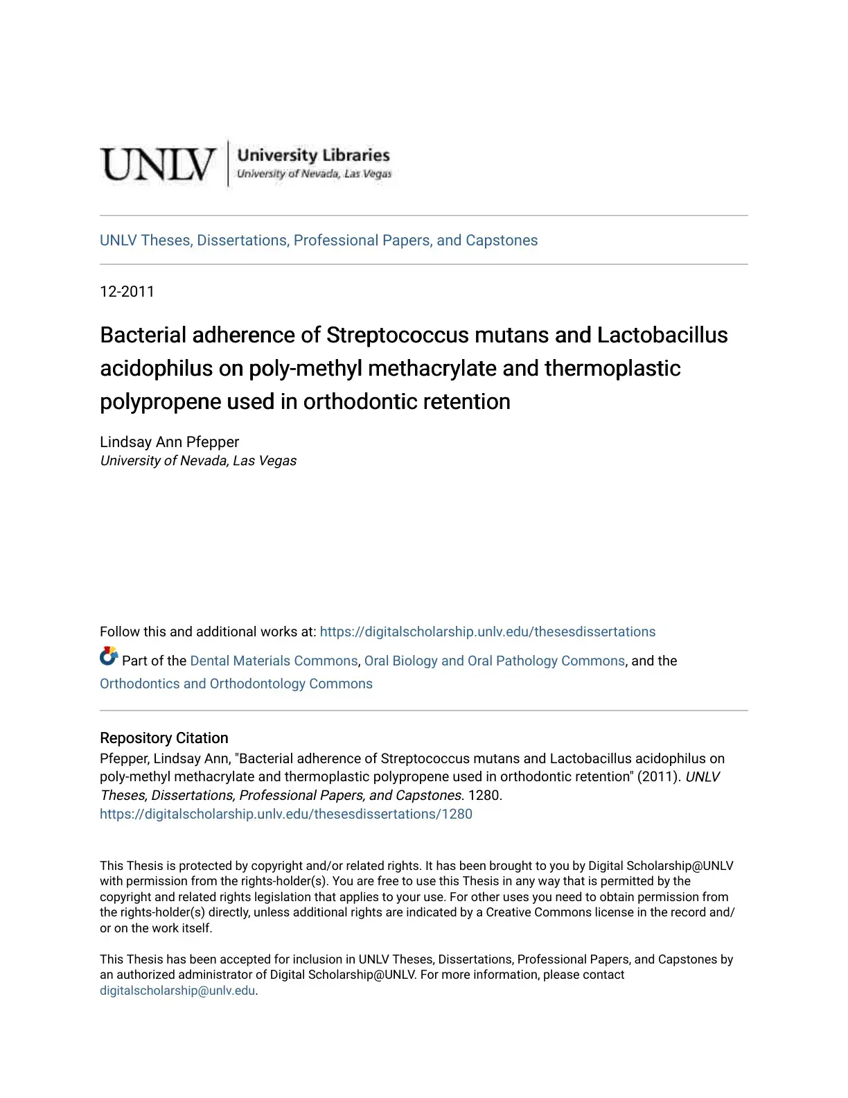 غلاف كتاب Bacterial adherence of Streptococcus mutans and Lactobacillus acidophilus on poly-methyl methacrylate and thermoplastic polypropene used in orthodontic retention
