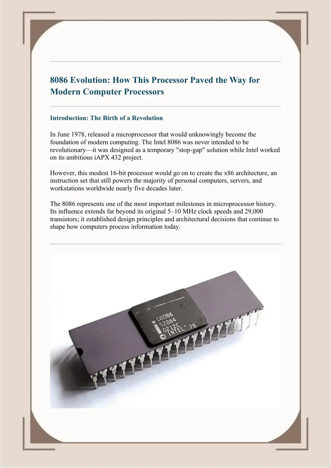 غلاف كتاب 8086 Evolution: How This Processor Paved the Way for Modern Computer Processors