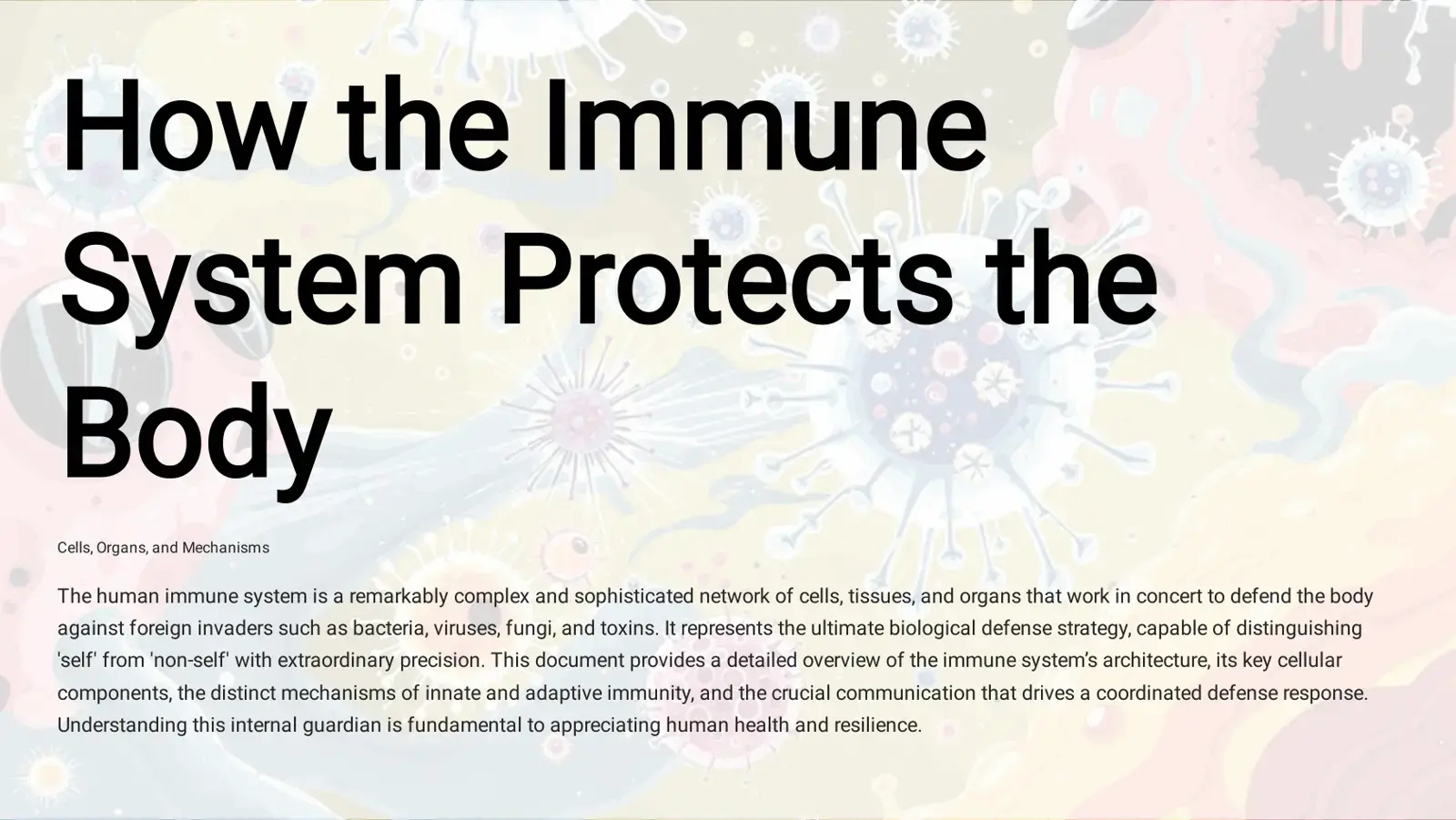 غلاف كتاب How the Immune System Protects the Body