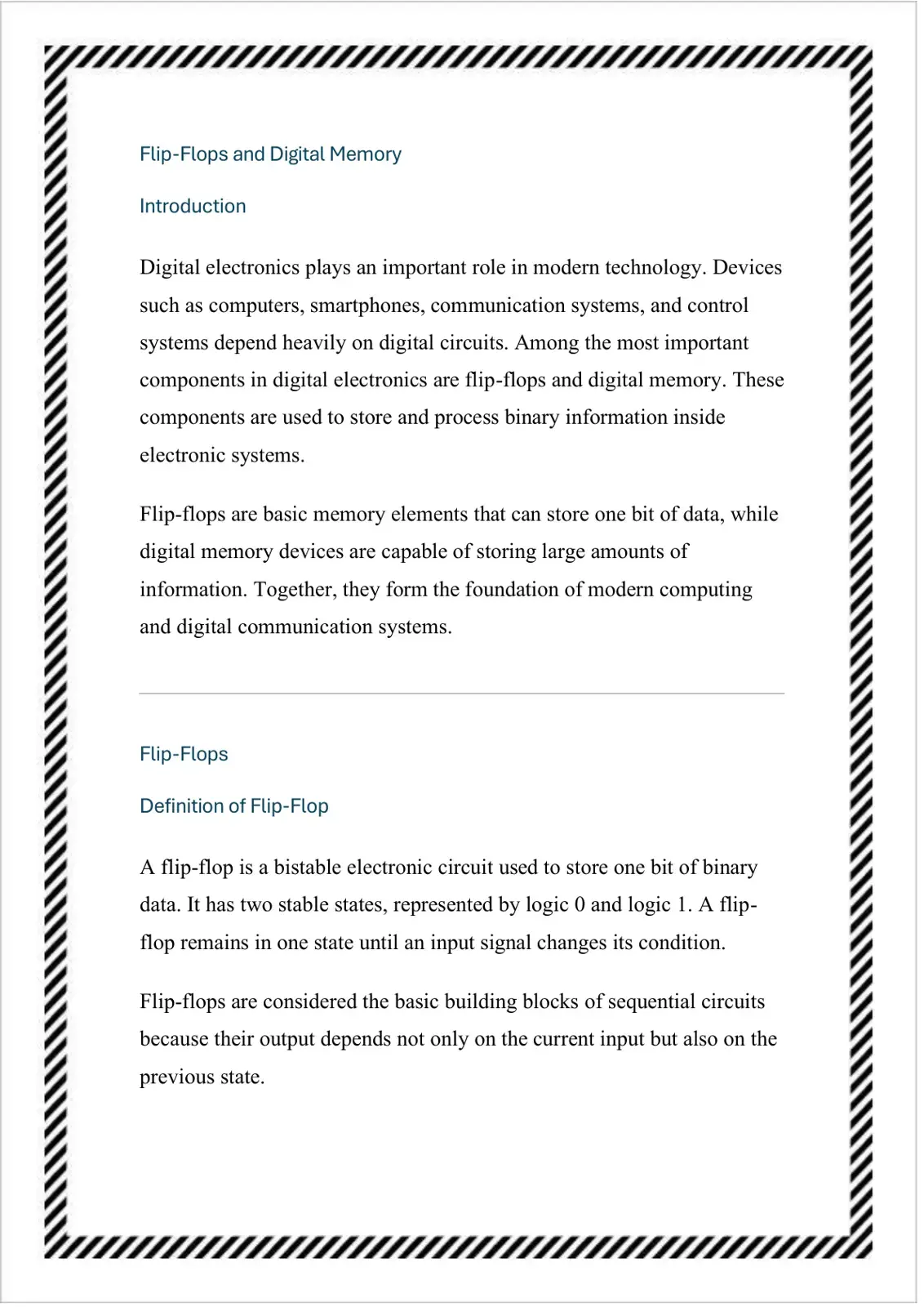 غلاف كتاب Flip-Flops and Digital Memory