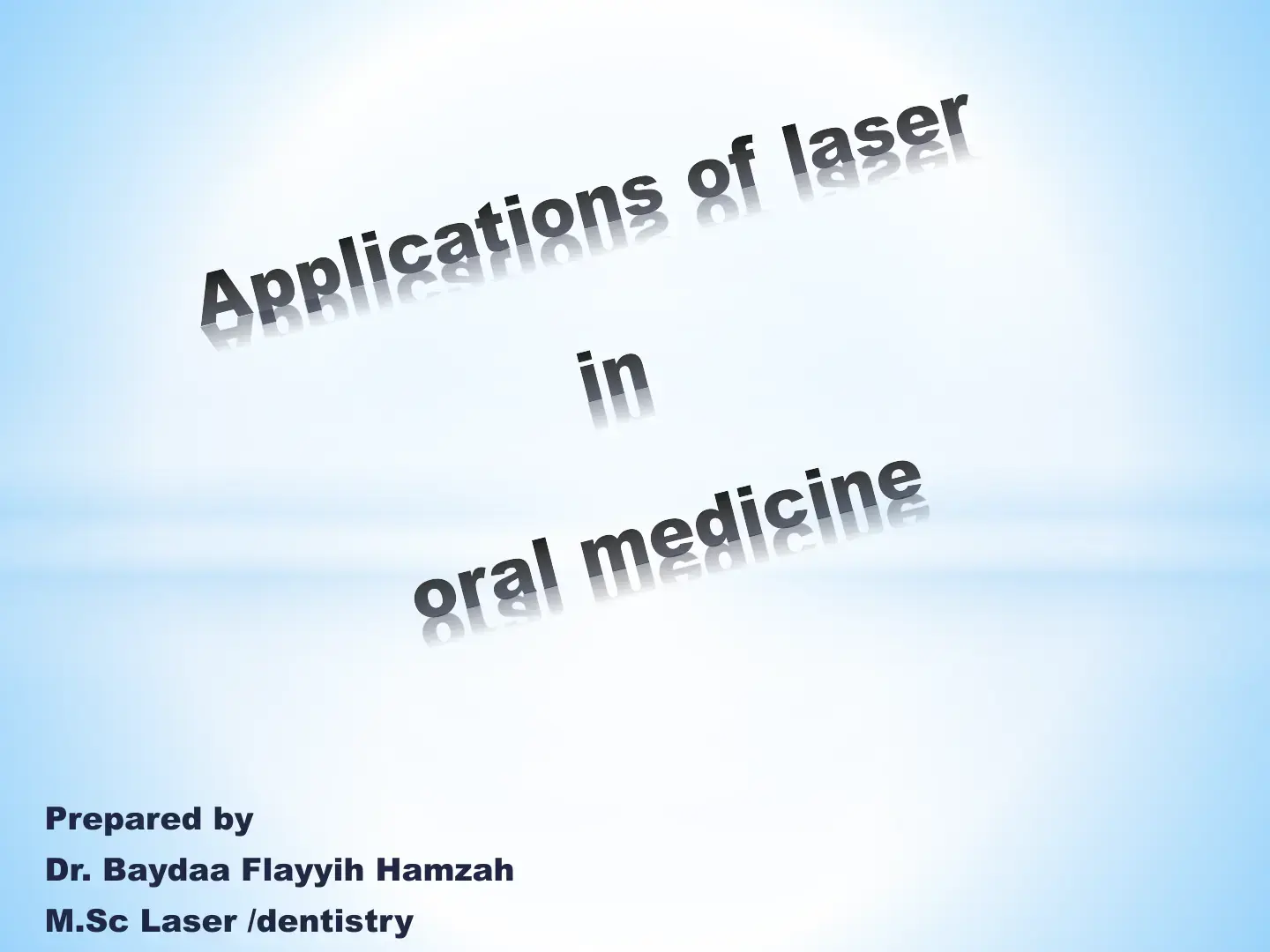 غلاف كتاب Applications of laser in oral medicine