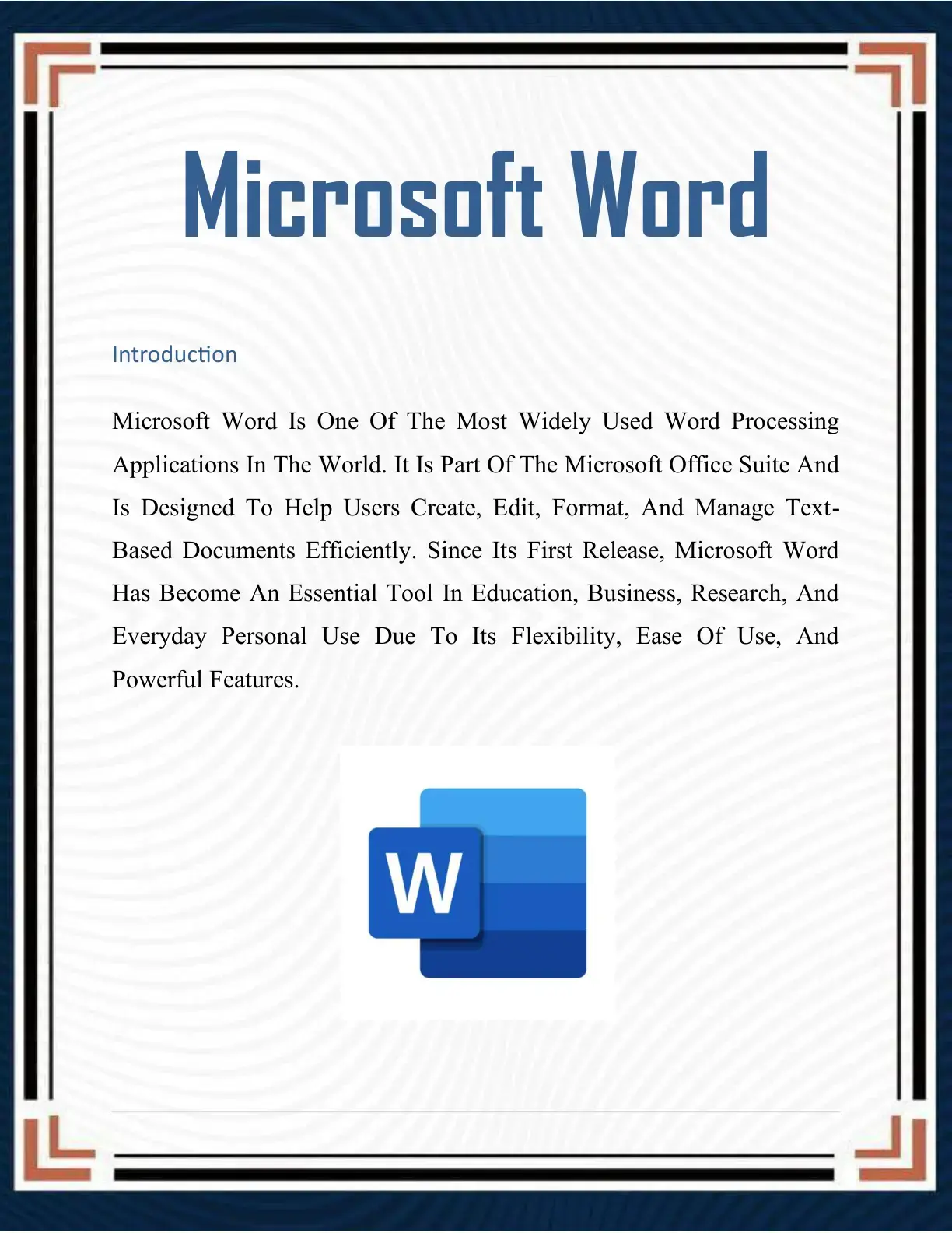 غلاف كتاب Microsoft Word