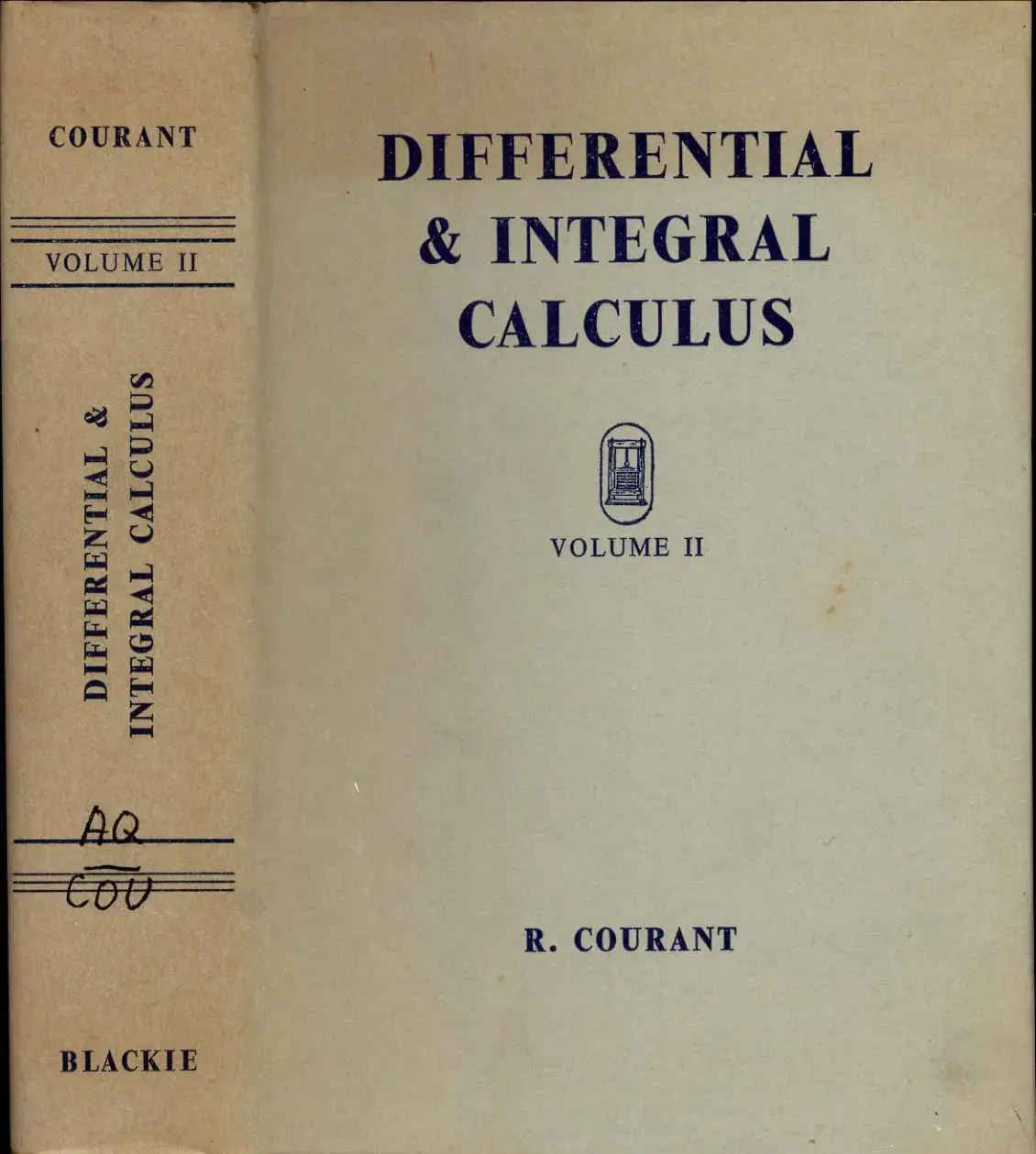 غلاف كتاب Courant - Differential and Integral Calculus, Volume II