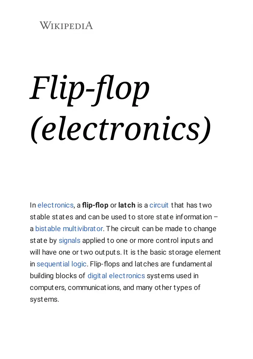 غلاف كتاب Flip-flop (electronics)