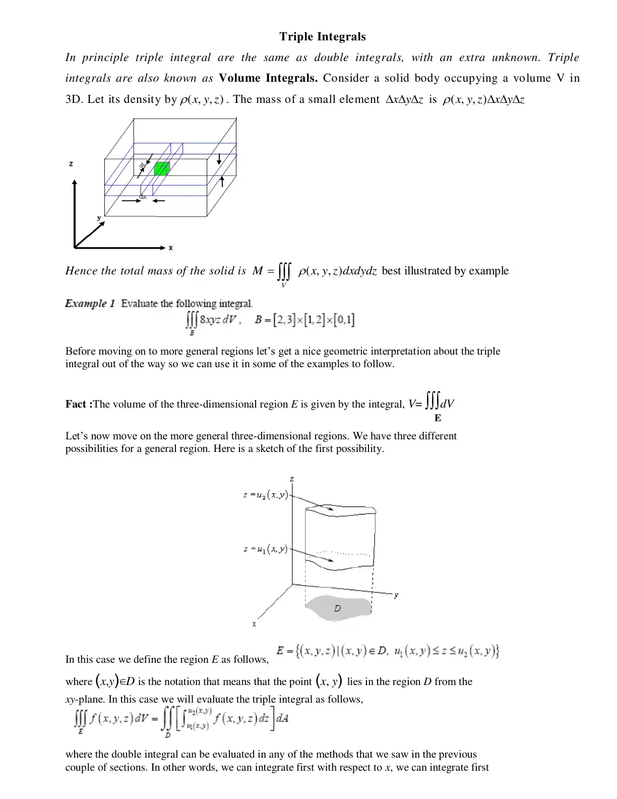 غلاف كتاب Triple Integrals