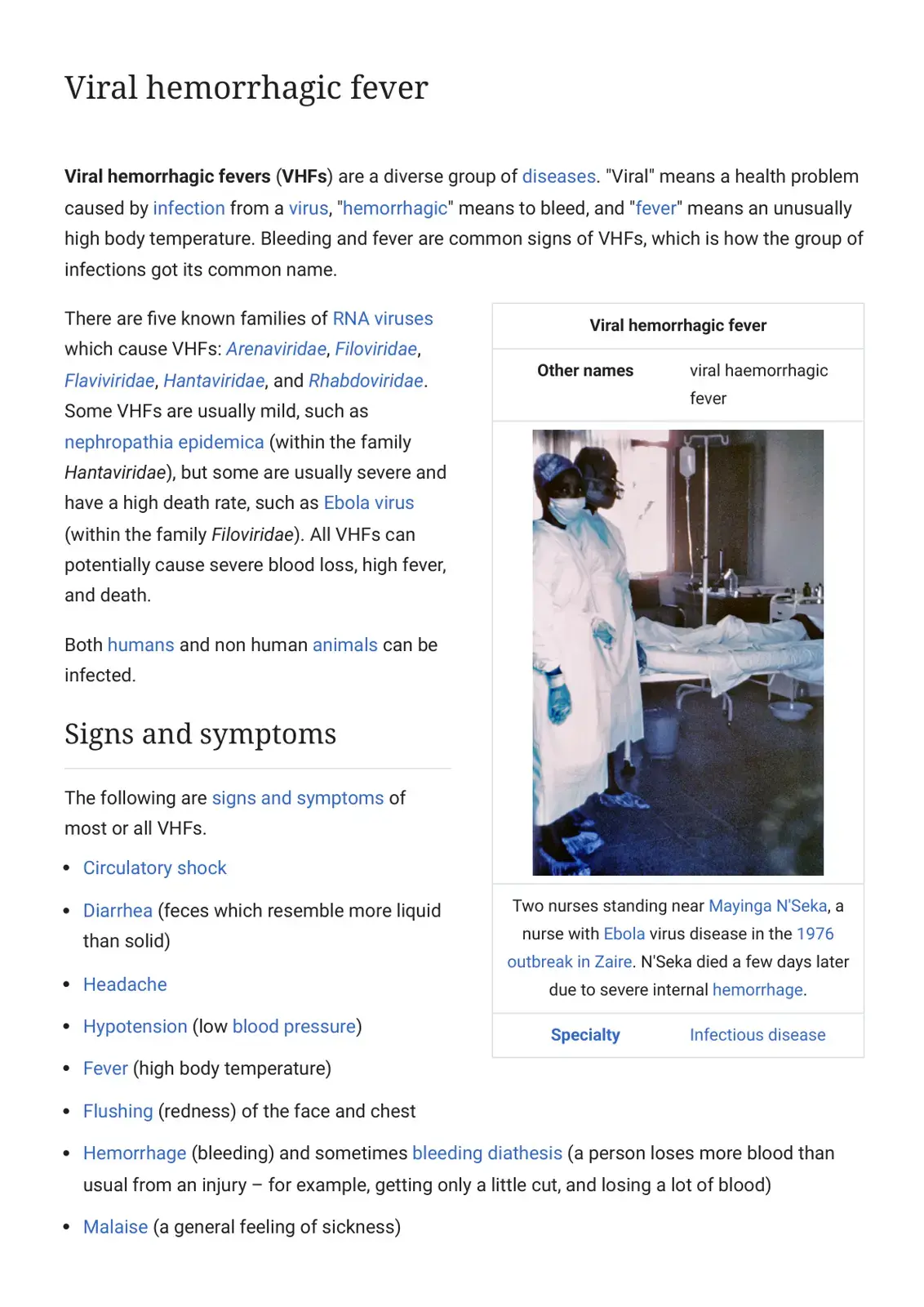 غلاف كتاب Viral hemorrhagic fever