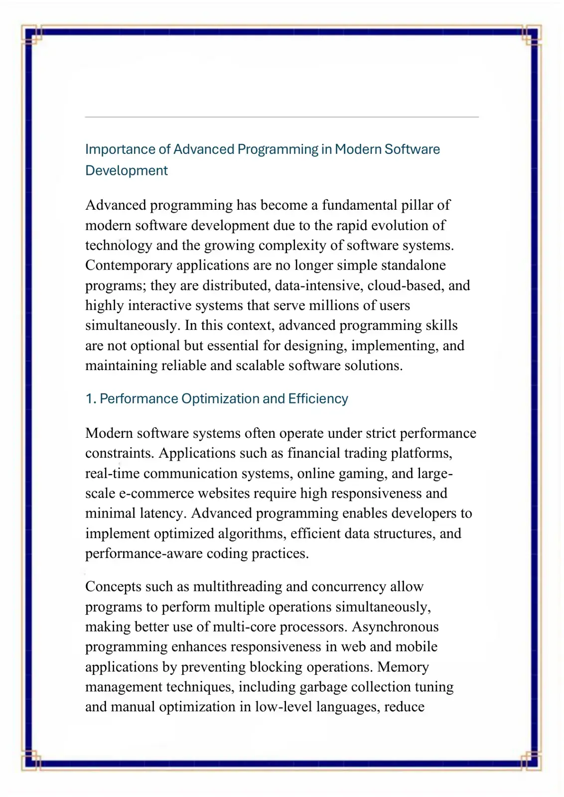 غلاف كتاب Importance of Advanced Programming in Modern Software Development