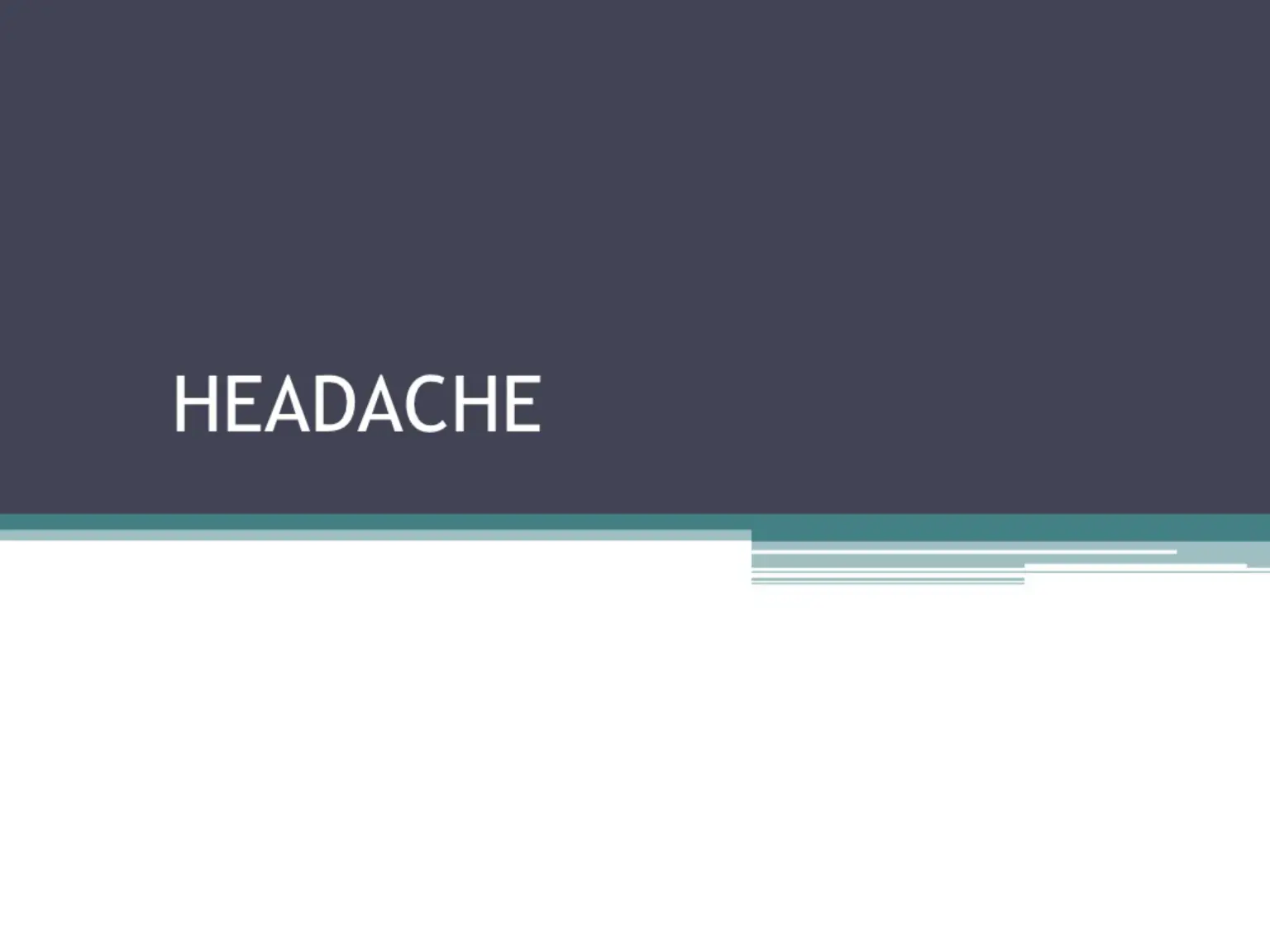 غلاف كتاب HEADACHE