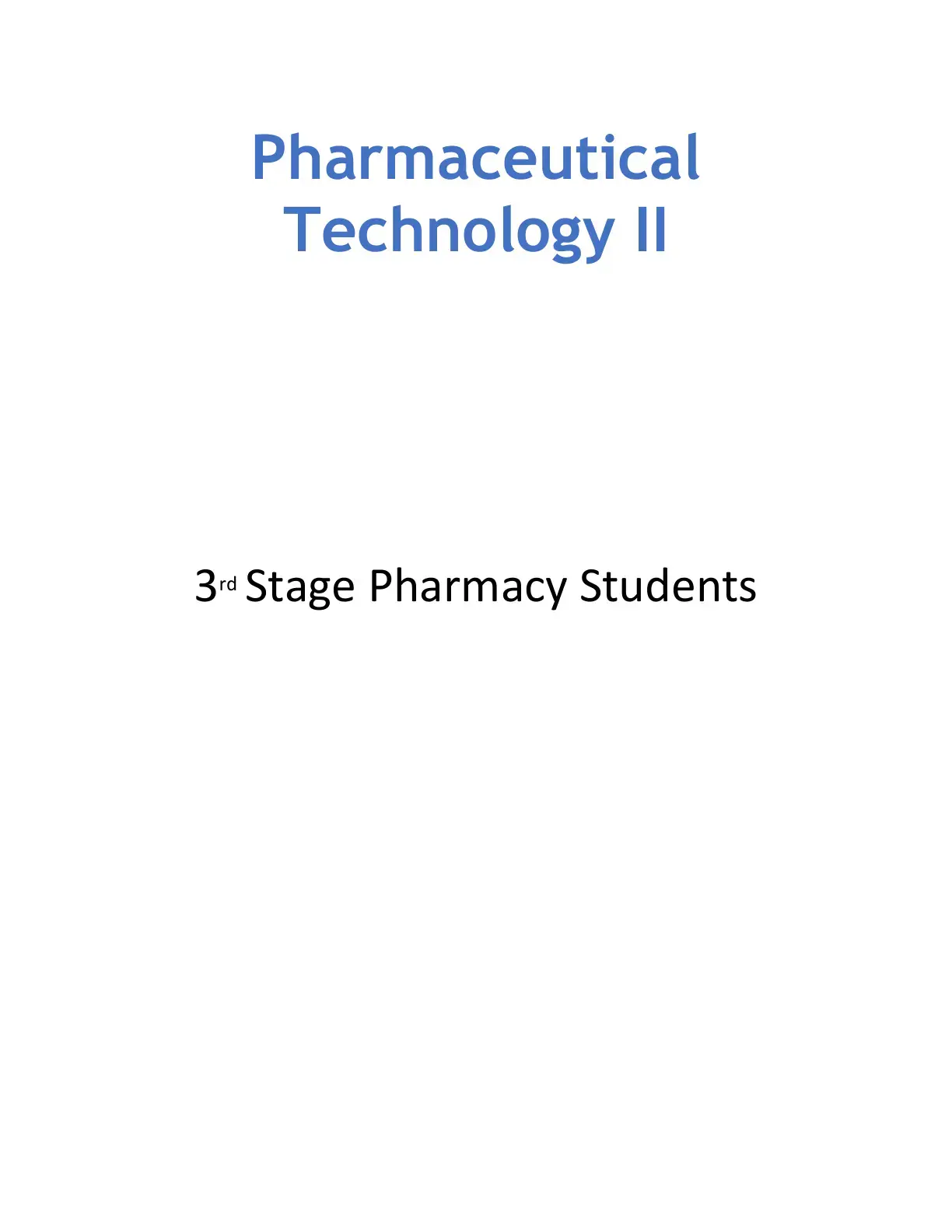غلاف كتاب Pharmaceutical Technology II
