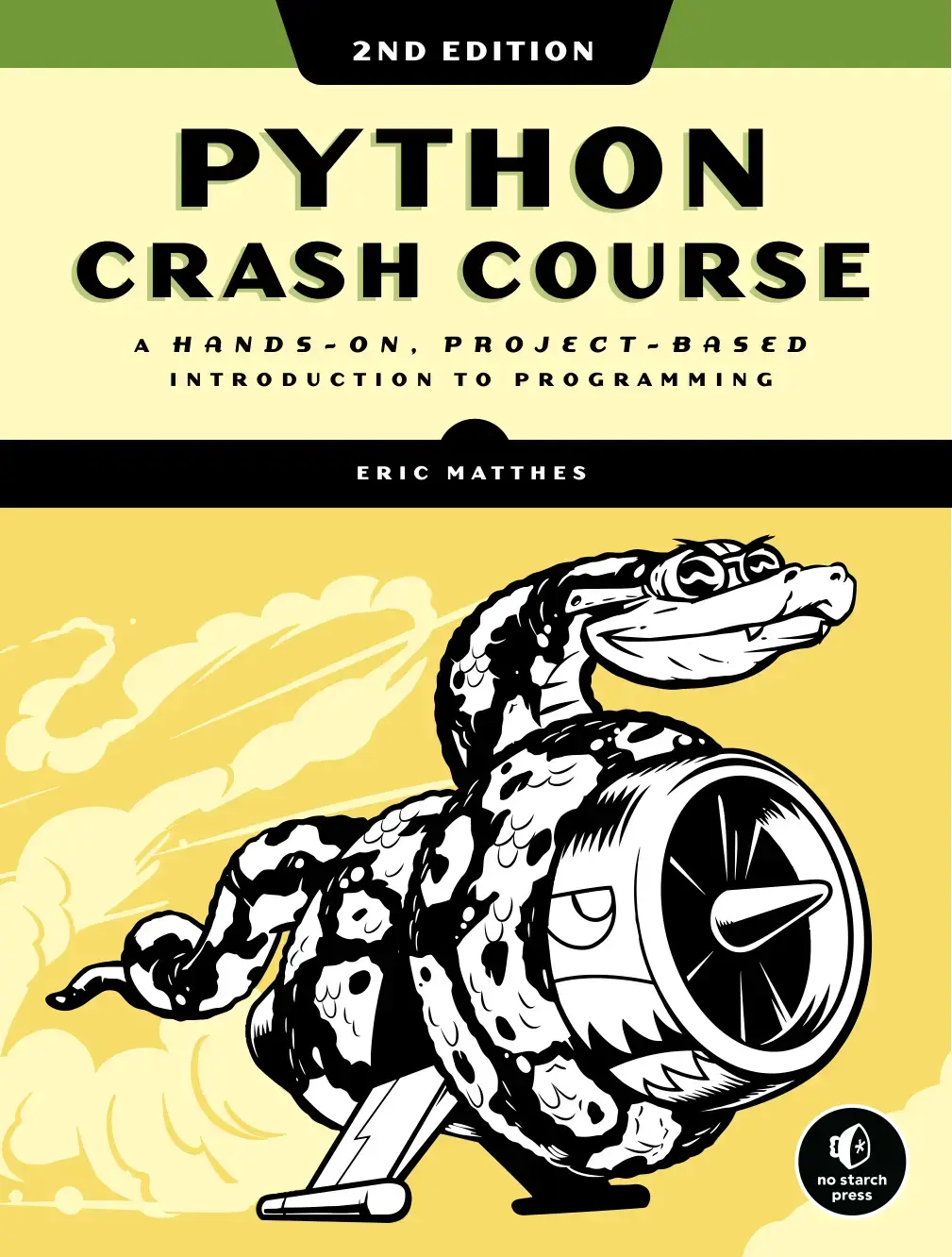 غلاف كتاب PYTHON CRASH COURSE A HANDS-ON, PROJECT-BASED INTRODUCTION TO PROGRAMMING