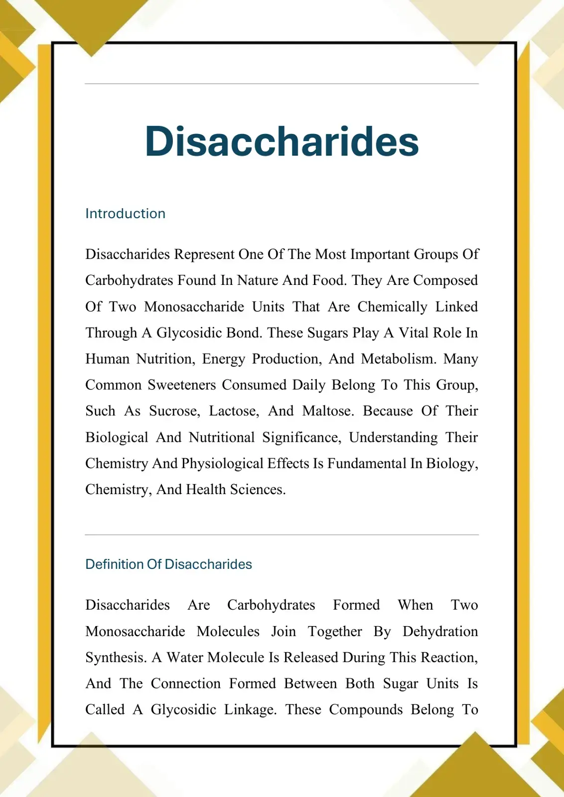 غلاف كتاب Disaccharides