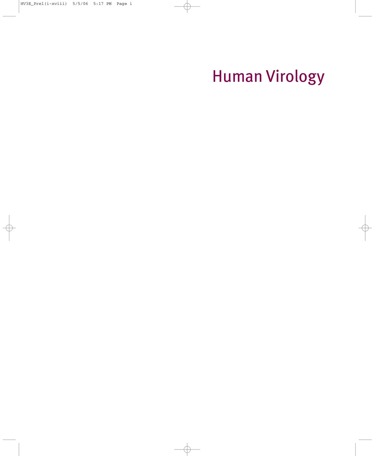 غلاف كتاب Human Virology