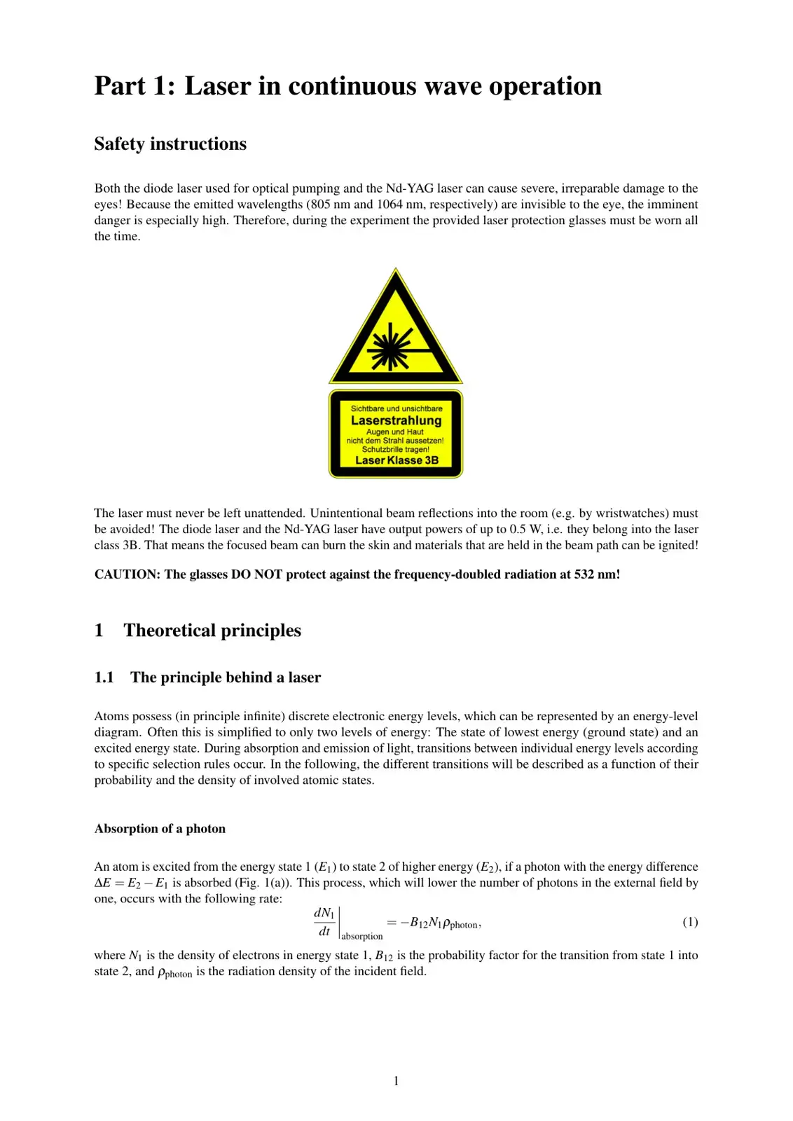 غلاف كتاب Laser in Continuous Wave Operation - Safety Instructions