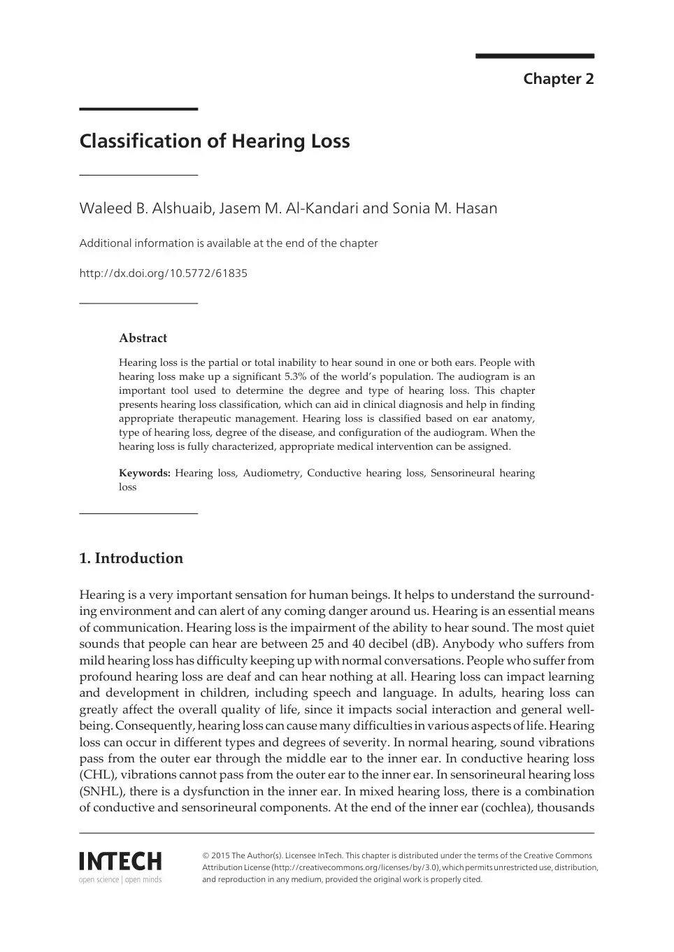 غلاف كتاب Classification of Hearing Loss