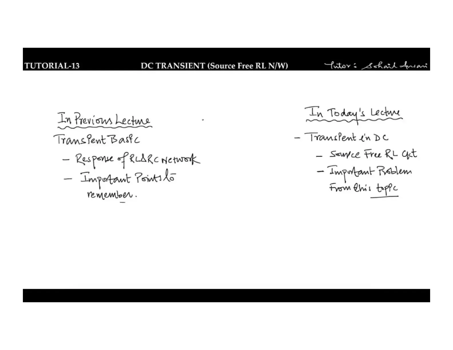 غلاف كتاب Tutorial 13: DC Transient (Source Free RL Network)