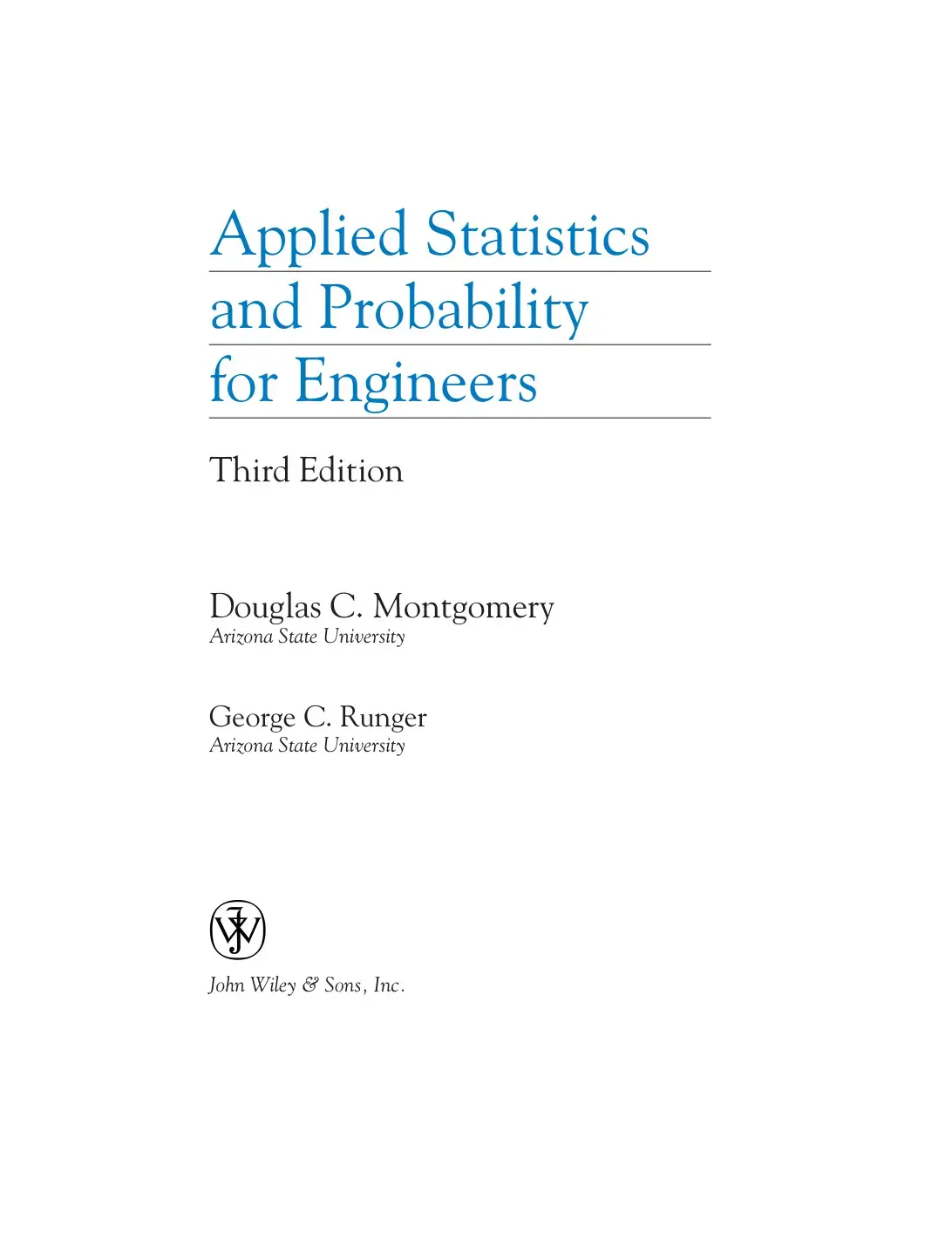 غلاف كتاب Applied Statistics and Probability for Engineers
