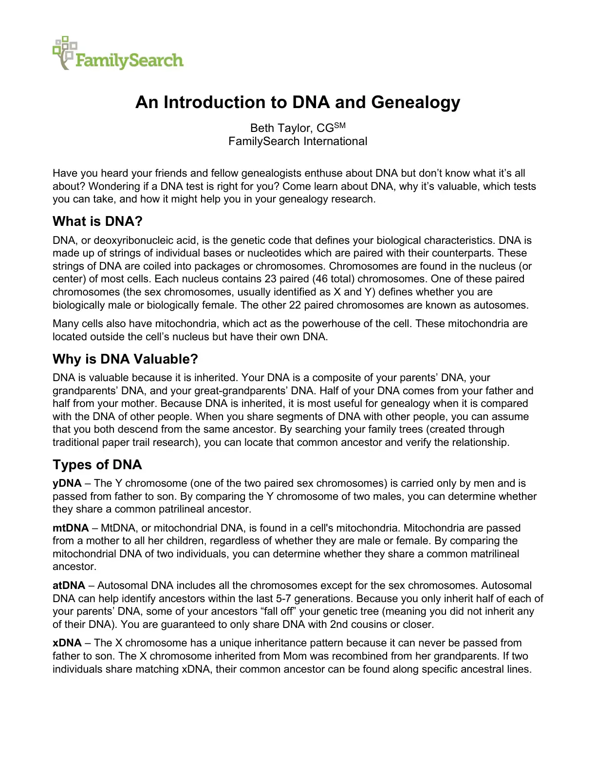 غلاف كتاب An Introduction to DNA and Genealogy