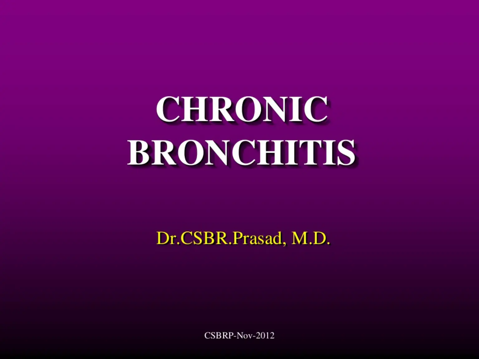 غلاف كتاب CHRONIC BRONCHITIS