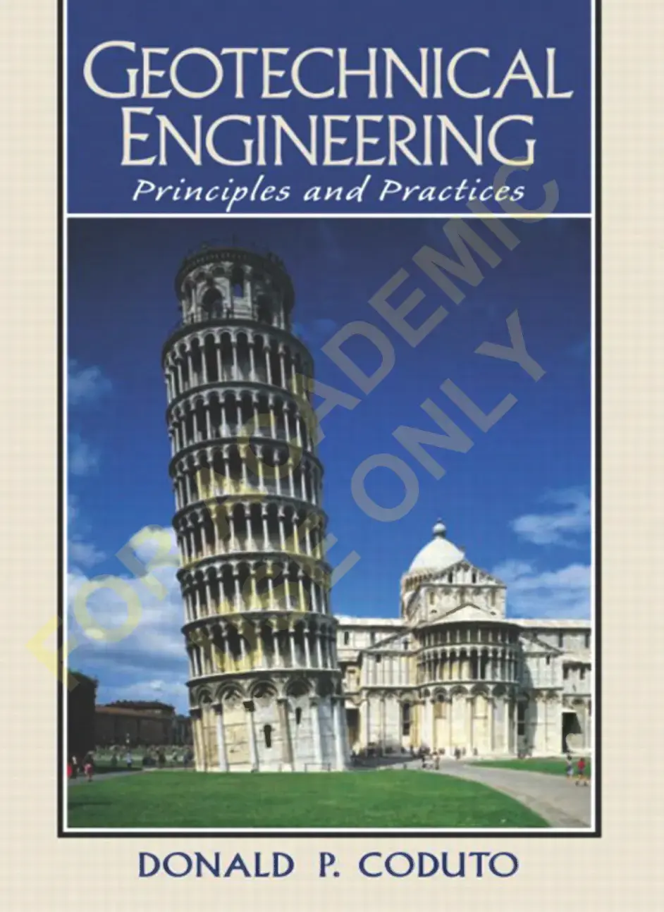 غلاف كتاب GEOTECHNICAL ENGINEERING Principles and Practices