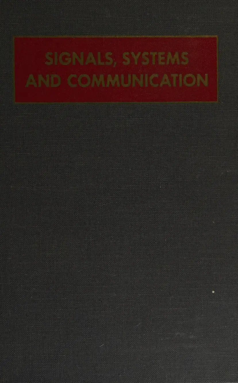 غلاف كتاب Signals, Systems and Communication