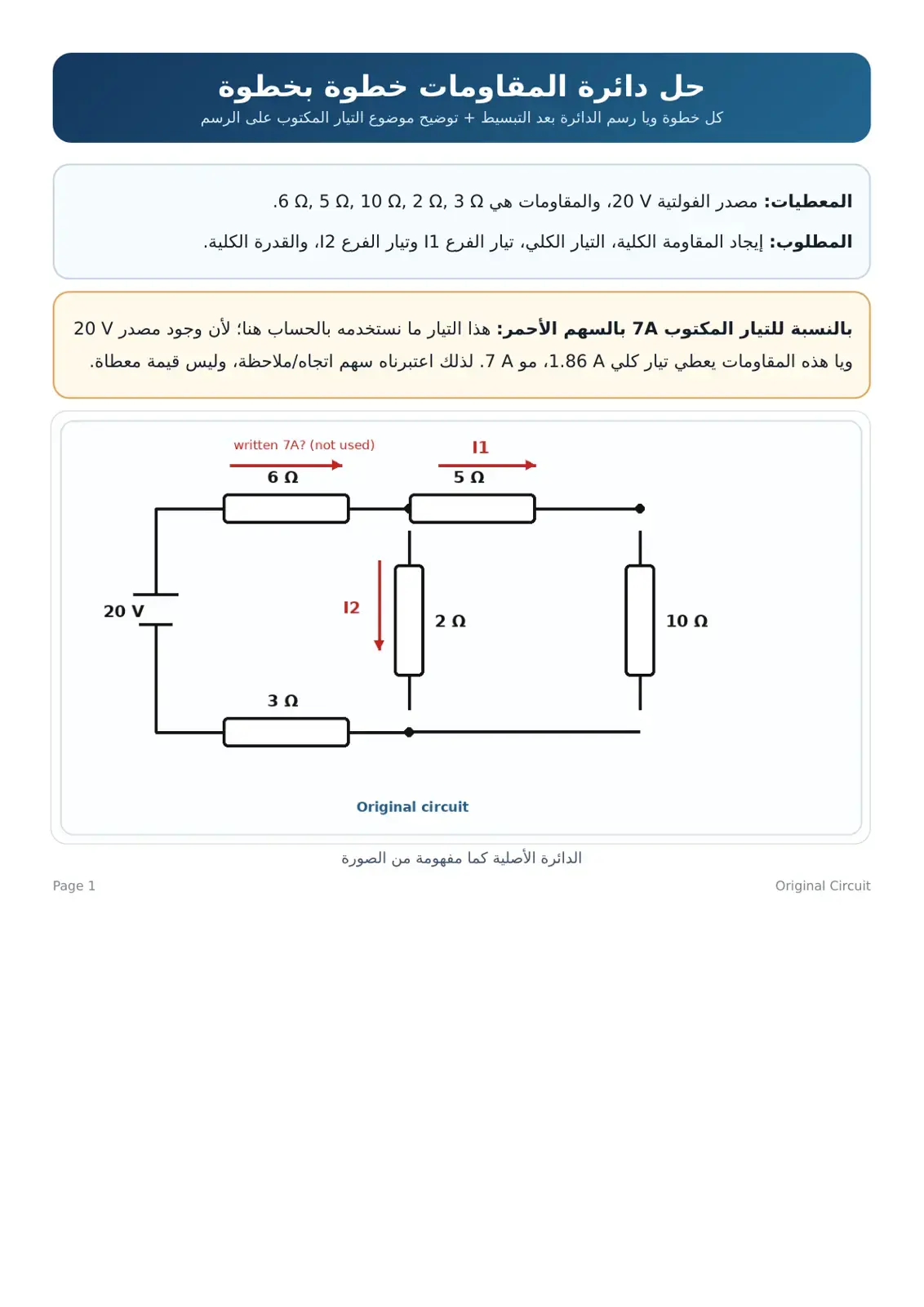 غلاف كتاب حل دائرة المقاومات خطوة بخطوة
