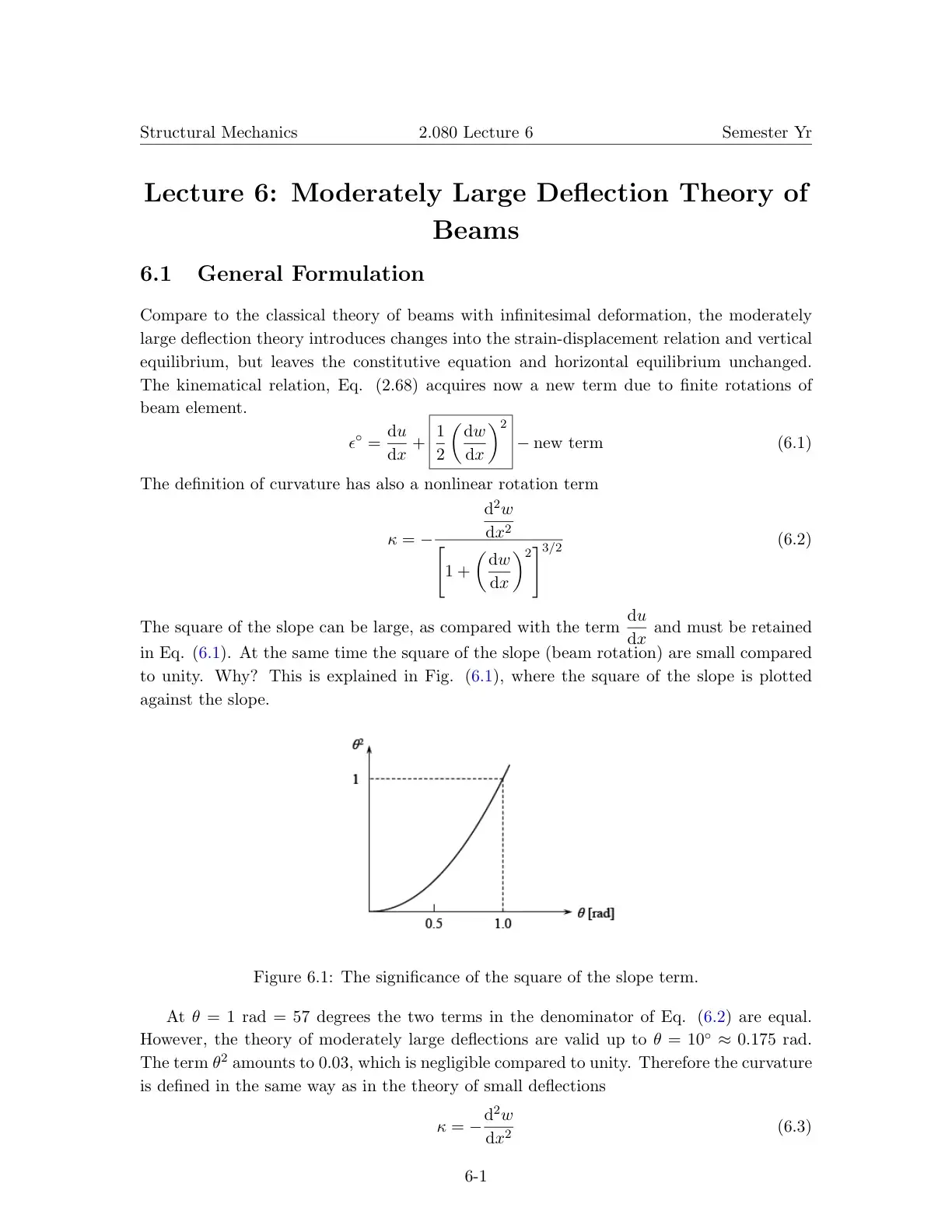غلاف كتاب Structural Mechanics Lecture 6: Moderately Large Deflection Theory of Beams