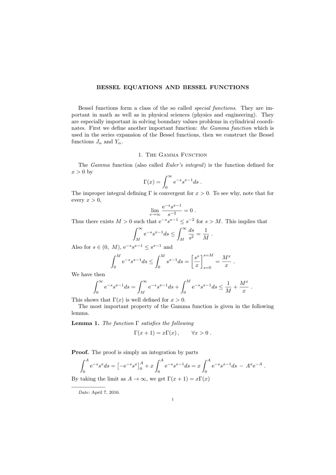 غلاف كتاب Bessel Equations and Bessel Functions