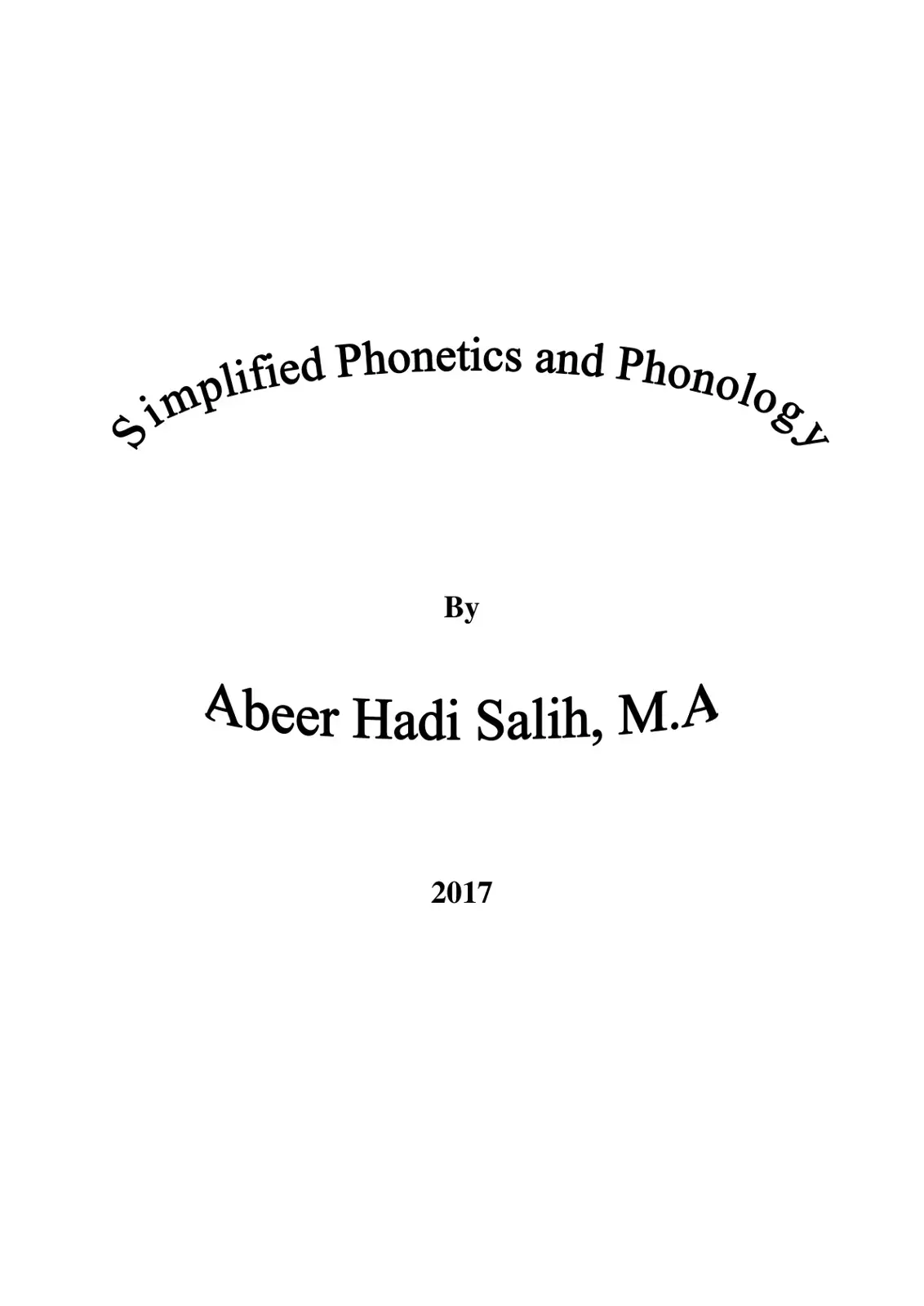غلاف كتاب Simplified Phonetics and Phonology