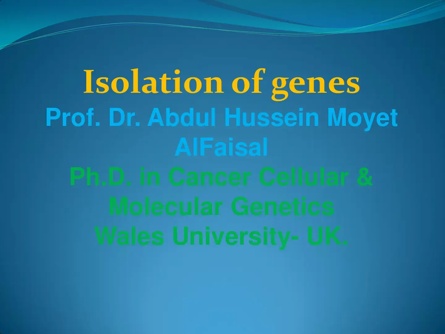 غلاف كتاب Isolation of genes: Cancer Cellular & Molecular Genetics