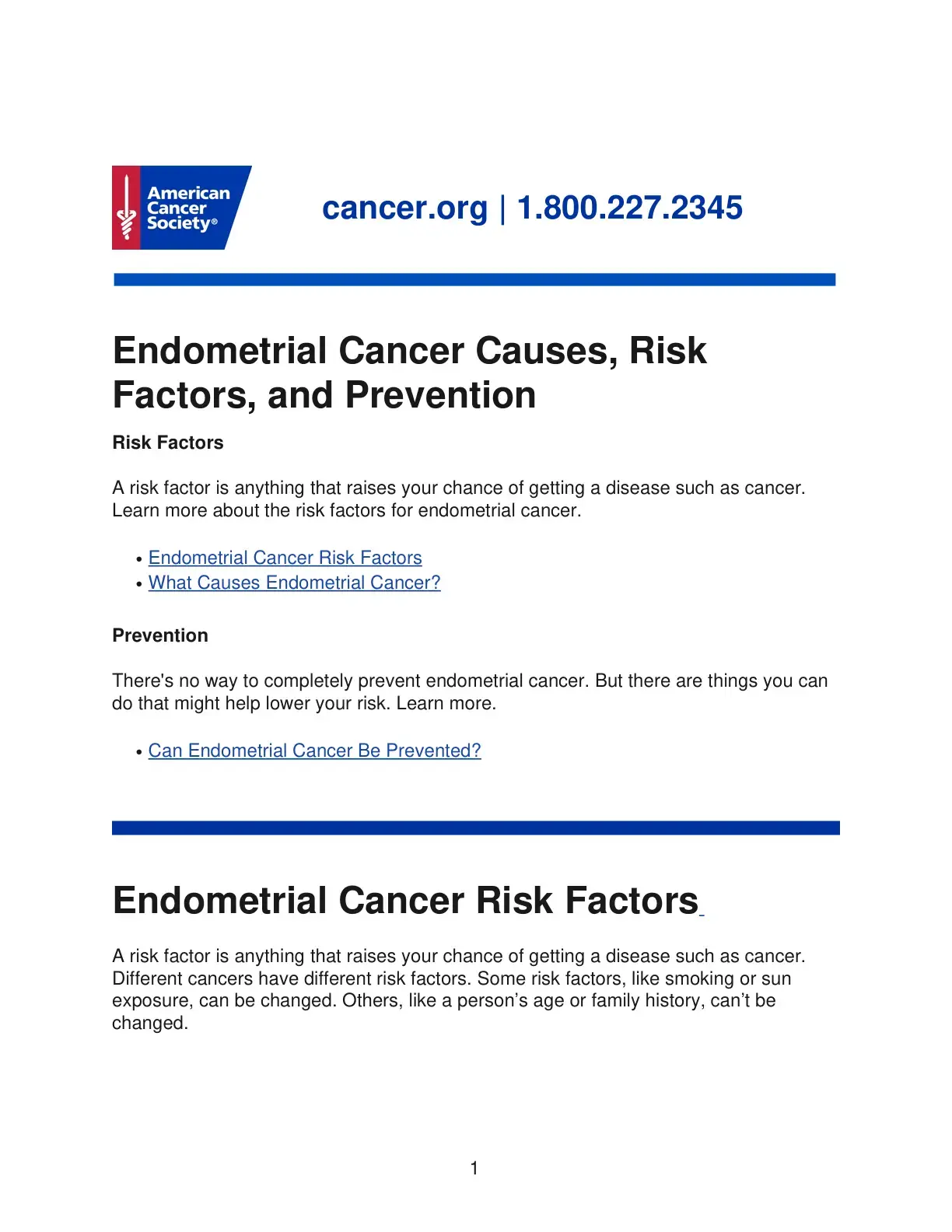 غلاف كتاب Endometrial Cancer Causes, Risk Factors, and Prevention