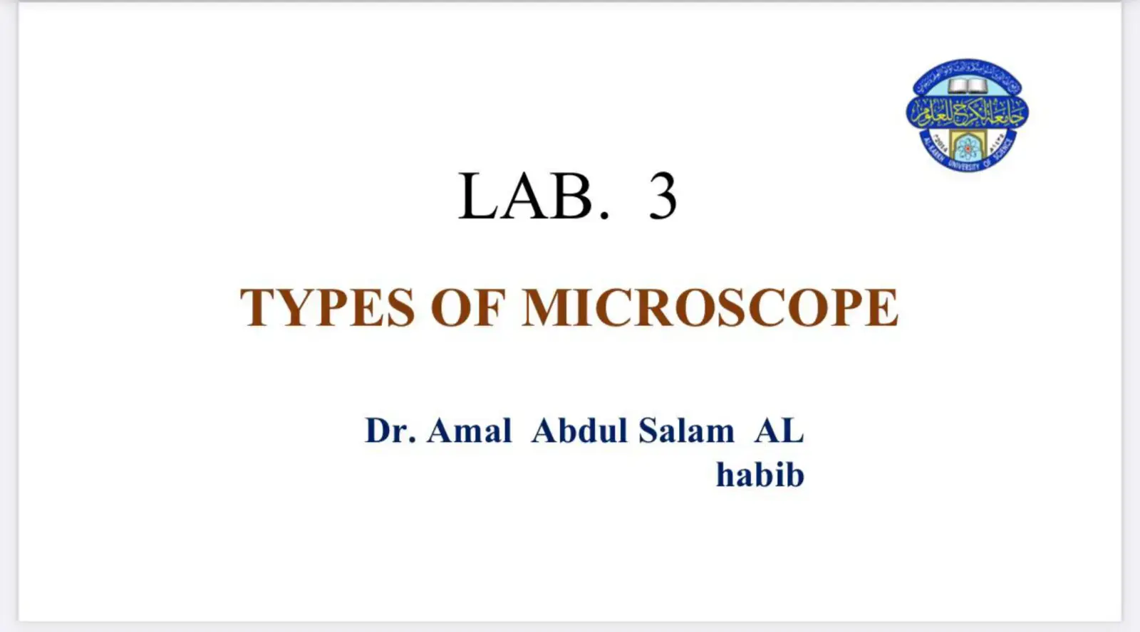غلاف كتاب TYPES OF MICROSCOPE