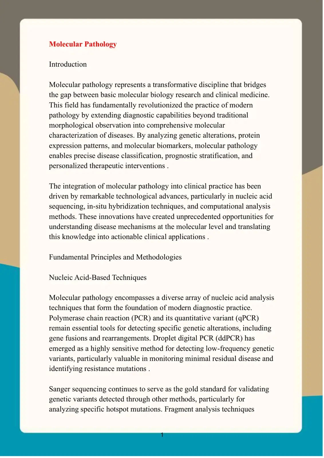 غلاف كتاب Molecular Pathology