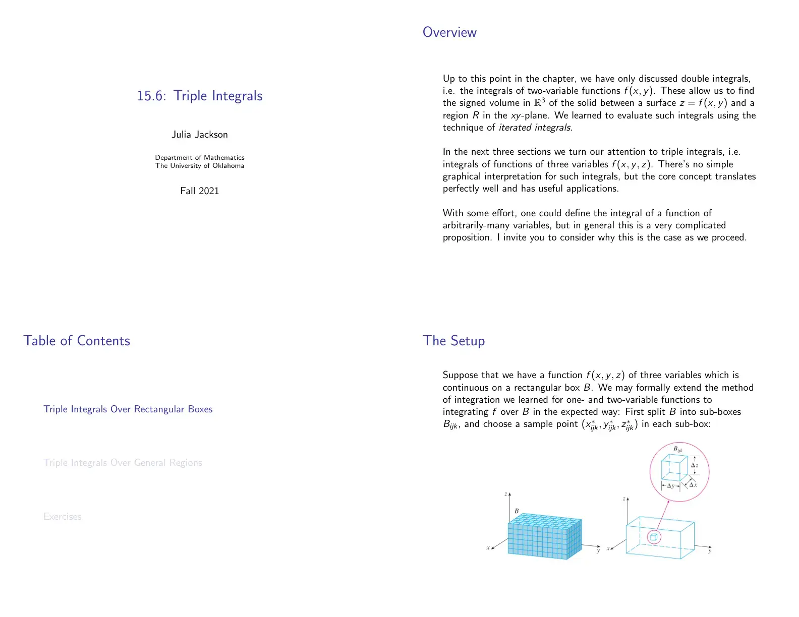 غلاف كتاب Overview - 15.6: Triple Integrals