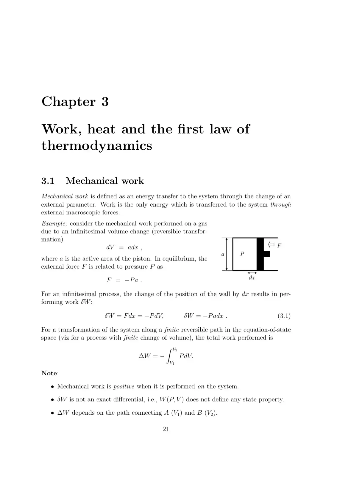غلاف كتاب Chapter 3: Work, heat and the first law of thermodynamics