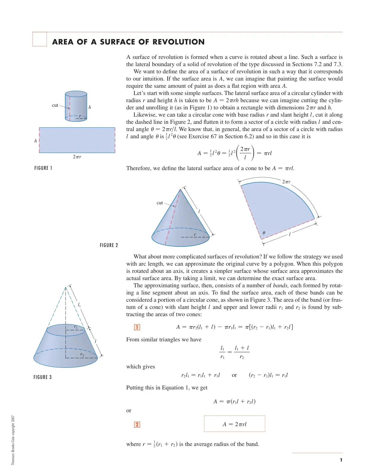 غلاف كتاب AREA OF A SURFACE OF REVOLUTION
