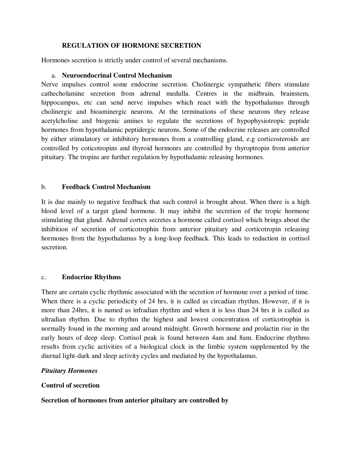 غلاف كتاب REGULATION OF HORMONE SECRETION